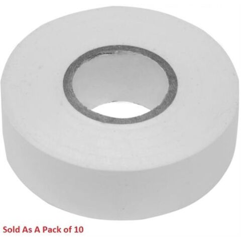 Ellies PVC 10 Metre Insulation Tape Pack Of 10 White