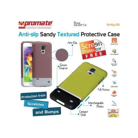 Promate Gritty S5 Anti-slip sandy textured protective case for Samsung Galaxy S5 Colour:Maroon