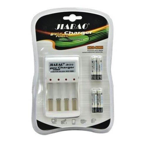 Jiabao JB212 Battery Charger with 4 Pieces 350mAh AAA Rechargeable Batteries 