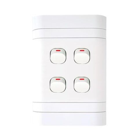 Lesco Flush Cover with 4 Lever 1 Way Switch - Voltage: 220-240V