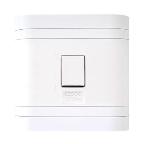 Lesco 2 Pole Flush Isolator Switch with Square Flush Cover and Hidden Indicator Light- Amperage: 50A 