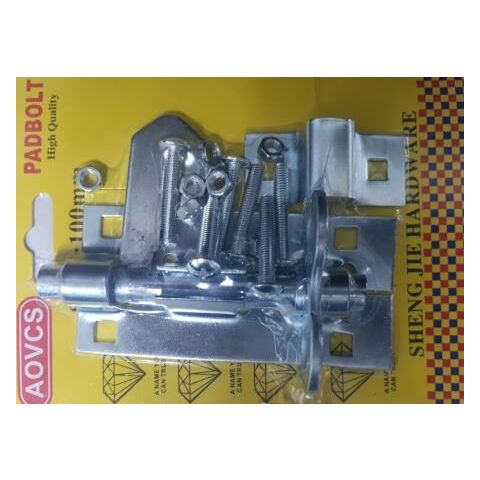 Noble Lockable Pad Bolt latch 100mm Zinc Plated