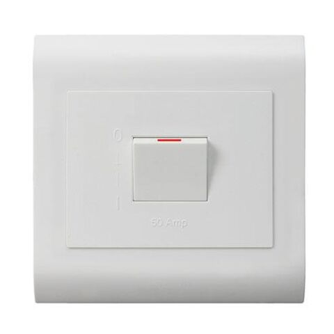 Lesco Pipelli 2 Pole Flush Isolator Switch with Square Flush Cover and Hidden Indicator Light- Amperage: 50A 