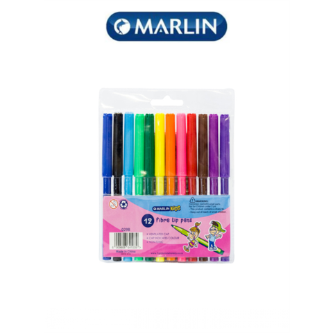 Marlin Kids Fibre Tip Koki pens (Pack of 12)