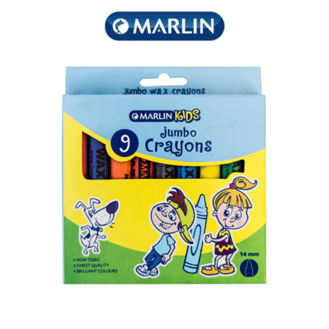 Marlin Kids Jumbo Wax Crayons 14mm ( Pack of 9 )