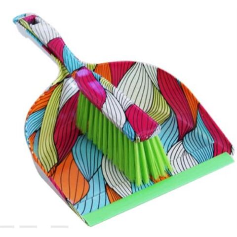 Totally Handheld Brush And Dustpan Set Rainbow Paisley Design Handheld Brush and Dustpan