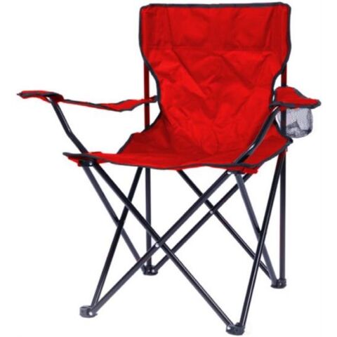 Totally Camping Chair Red -Strong And Durable Steel Frame Construction