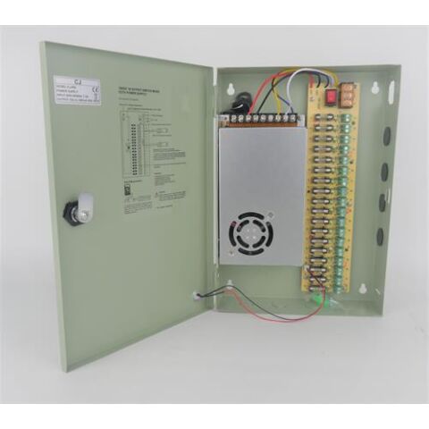 Securnix 12VDC 20Amp 18 Channel CCTV Power Supply Box