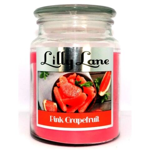 Lilly Lane Grapefruit Scented Candle Large Lidded Mason Glass Jar