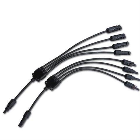 Solarwize MC4 Y Connector 4 Way To 1 Way Solar Panel Combiner Cable Set - 4 mm Diameter Contact Pin
