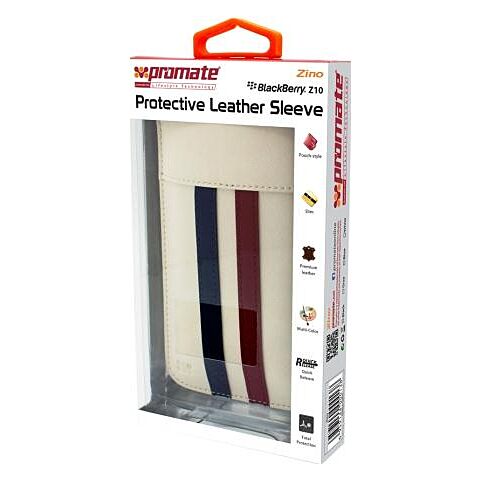 Promate Zino BlackBerry Z10 Protective Leather Sleeve Colour: White