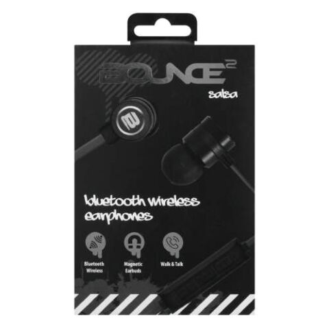 Bounce Salsa Series Bluetooth Aluminium Body Earphone - Black