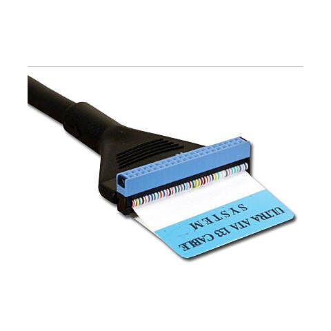 vantec 45cm (18 inch ) rounded ata133 ide cable with pull tab - blacK pvc pipe