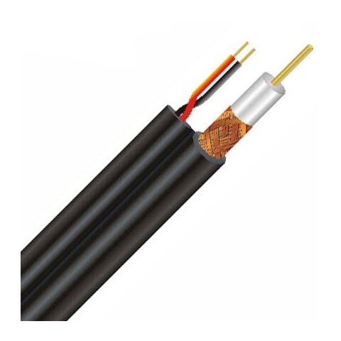 Securnix Siamese Copper Coated Aluminium Coax cable RG59 and Power Cable 100m-Black