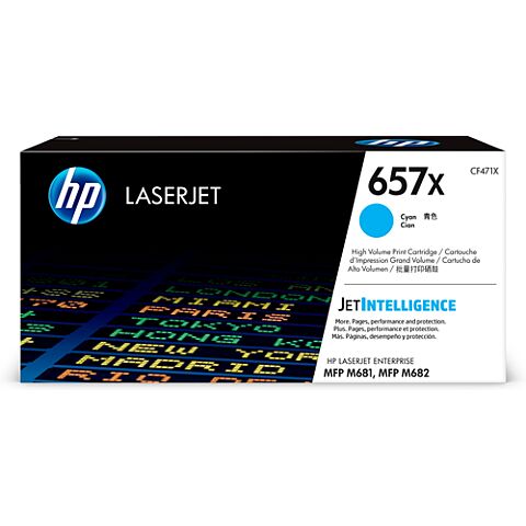 HP 657X High Yield Cyan Original Laserjet Toner Cartridge (Cf471X)