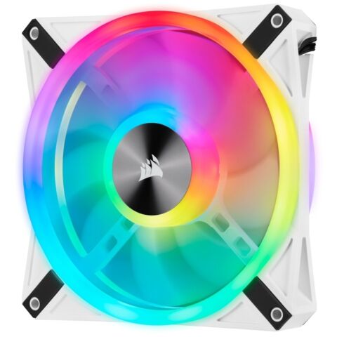 Corsair iCUE QL120 RGB 120mm PWM Triple fan with Lighting Node Core - White