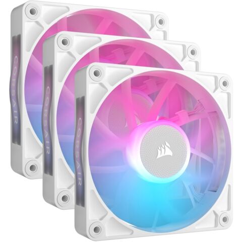 Corsair iCUE Link RX120 RGB 120mm PWM fan Triple starter kit - White