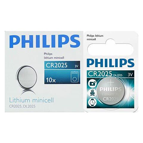 Philips Minicells Battery CR2025 Lithium-Sold as Box of 10