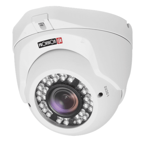 Provision ISR 2MP 4 in 1 Dome 20m IR (2 LED Array) 1080P AHD or 960H Analogue 1/3 inch 2MP Sensor 2.8mm Mega-Pixel Fixed Lens