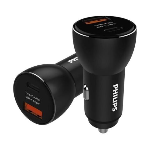 Philips Dual Port Car Charger 1C 1A Ports