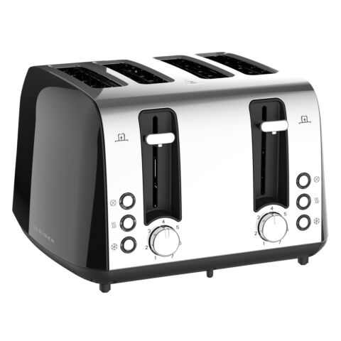 EIGER Geneva 4 Slice Stainless Steel Toaster - Black