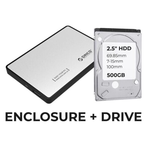 Assembled Silver External 500GB HDD