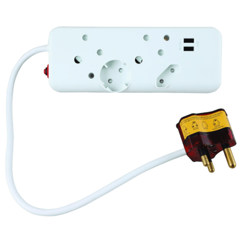 Ellies 4-Way and 2xUSB Multiplug With High Surge Protection
