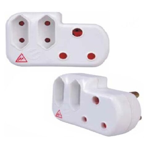 Ellies Power Socket Extension Adaptor with Surge protection-1 x 3 Pin 16A Socket and 2 x 2 Pin 5A Euro sockets
