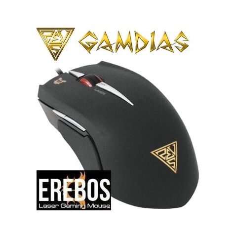 Gamdias Erebos GMS7510 Laser MOBA Gaming Mouse 3 Set Ambidextrous Adjustable Side PanelsWeight System