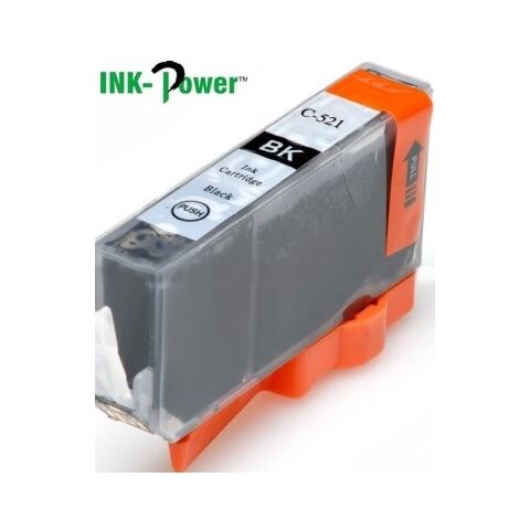 InkPower Generic Canon Ink C521BK for use with PIXMA iP3600 iP4700 MP540 MP550 MP560 MP620 MP630 MP640 MP980 Black Inkjet Cartridge
