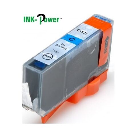 InkPower Generic Canon C521 for use with Canon Pixma IP3600 IP4600 IP4700 MP540 MP550 MP560 MP620 MP630 MP640 MP980 MP990 MX860 MX870 Cyan Ink Cartridge