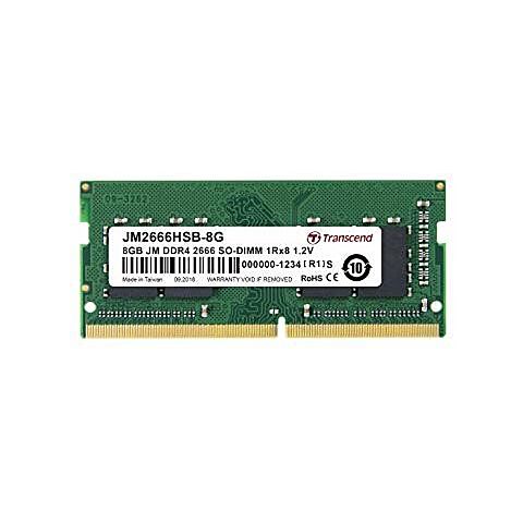 Transcend 8GB DDR4 2666MHz SO-DIMM 1rx8 1gx8 CL19 1.2v Memory Module