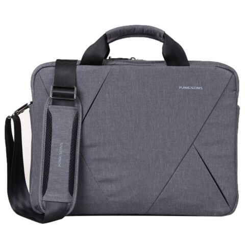 Kingsons 14.1 inch Sliced series grey messenger bag Grey