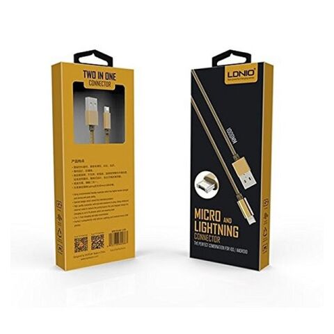 LDNIO Charging and Data Cable 2 in 1-APPLE