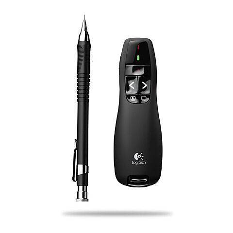 Logitech Wireless Presenter R400 Red Laser Pointer  Up to 15 metre (2.4GHz) range  storable plug and play wireless USB receiver