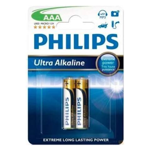 Philips Extreme Power 2 x AAA Size / LR03 Ultra Alkaline batteries