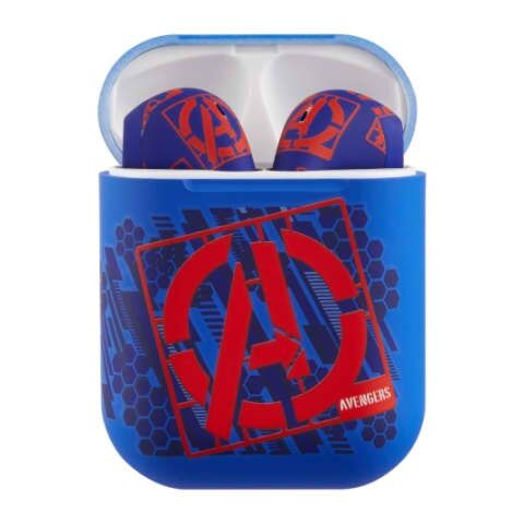 Marvel Avengers True Wireless Bluetooth Stereo Volume Reduced Earphones with Portable Charging Case