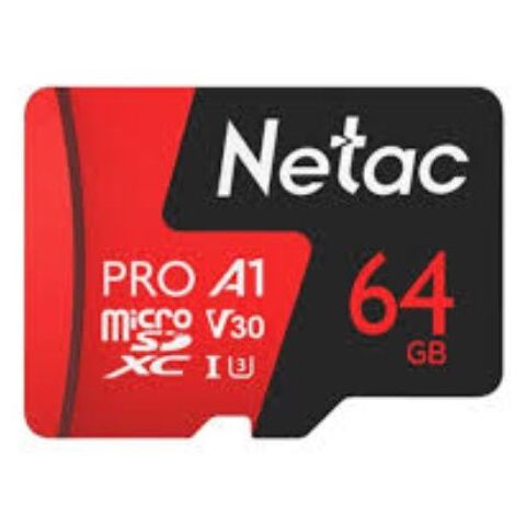 Netac P500 Extreme Pro 64GB Class 10 V10 U1 MicroSDXC Card & Adapter