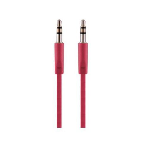 Pro Bass Chain Series Blister Flat Auxiliary Cable Red