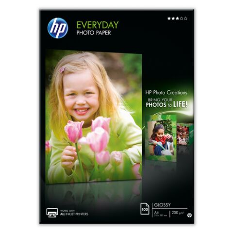 HP Everday Glossy Photo Paper 200 G/M -100 SHT/A4/210 X 297 MM