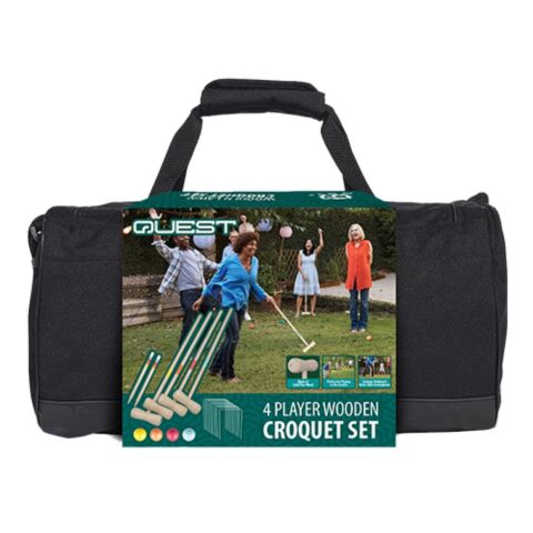 Quest 4 Player Wooden Croquet Set Multi
