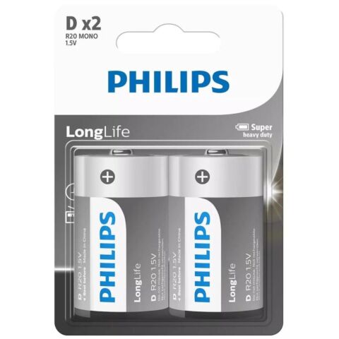 PHILIPS LONGLIFE BATTERY D 2 PACK - R20L2B/40
