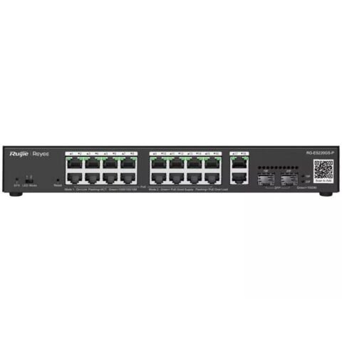 Reyee 18 Port Gigabit with 16 PoE 250W 2SFP Smart Managed Switch | RG-ES220GS-P