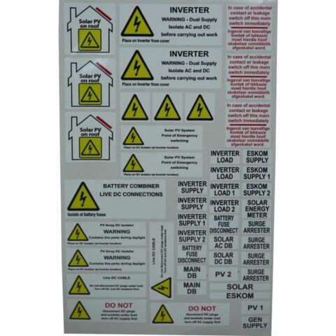 Solarix Hazard And Warning Installation Labels