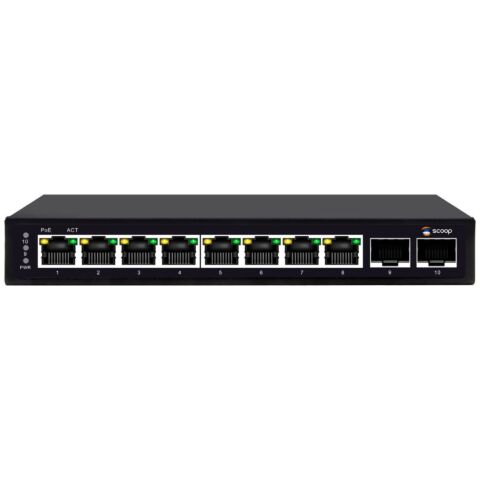 Scoop 8 Port Gigabit AI PoE 96W 2SFP Switch