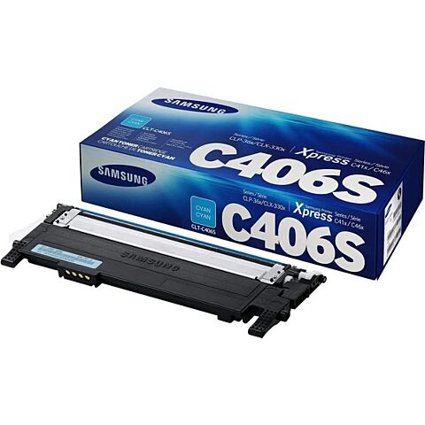 Samsung CLT-C406S Cyan Toner Cartridge 1000 Pages Original ST986A Single-pack
