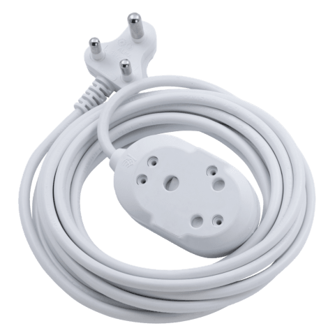 SWITCHED Light DUTY BTB EXTENSION LEADS 2 x 16A Socket 20m - White