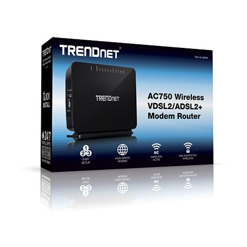 Trendent AC750 Wireless VDSK2/ADSL2+ Modem Router