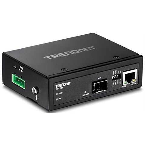 TrendNet Hardened Industrial 100/1000 Base-T to SFP Media Converter