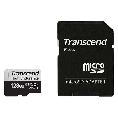 Transcend - 128GB 350V microSDXC Memory Card with SD Adapter